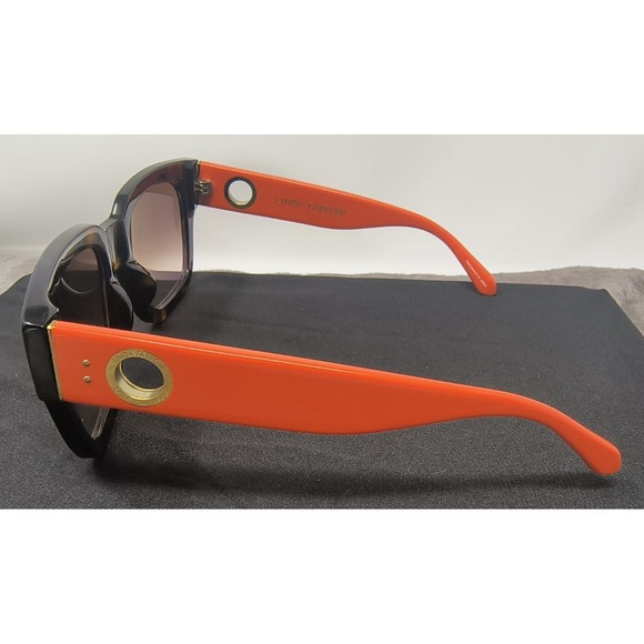 Linda Farrow Luxe Amber Acetate Sunglasses Animal Print Oversized D Frame NEW - Picture 3 of 11